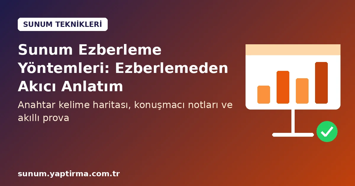 Sunum ezberleme yöntemleri ve ezberlemeden akıcı anlatım rehberi görseli